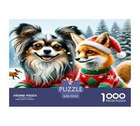 Fox Chien Puzzle 1000 Pièces pour Adultes Et Enfants À Partir De 12 Ans Jeu Cadeau Unique De Qualité Supérieure - Activité Familiale Parfaite 70x50cm/1000pcs