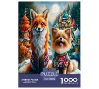 Fox Chien Puzzle 1000 Pièces pour Adultes Et Enfants À Partir De 12 Ans Jeu De Patience Et De Réflexion Divertissement Créatif Cadeau Classiques - Activité Familiale Parfaite 38x26cm/1000pcs