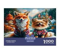 Fox Chien Puzzle 1000 Pièces pour Adultes Et Enfants Dès 14 Ans Jeux De Défi Jouets Éducatifs De Qualité Supérieure Décoration De La Maison 70x50cm/1000pcs