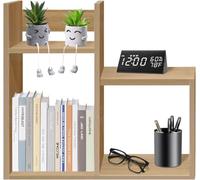 Fox Claw Bibliothèque de bureau en bois haute capacité - Support de rangement multifonction pour bureau, dortoir, maison (jaune)