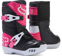 FOX Comp Bottes de motocross pour jeunes, noir/rose, Taille 13