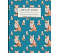 Fox Composition Notebook: Pattern Featuring a Hand-Painted Watercolor and Ink Fox (Printed Reproduction)