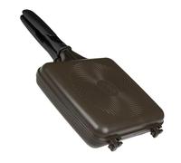 FOX Cookware CCW042 Poêle multi-poêles en aluminium pour la pêche à la carpe Surface de cuisson antiadhésive en marbre Charnière 198 mm x 185 mm x 45 mm Housse en néoprène pour cuisinière à gaz