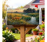 Fox Couvertures magnétiques de boîte aux lettres en herbe naturelle rustique pour décoration extérieure de cour, 45,7 x 53,3 cm