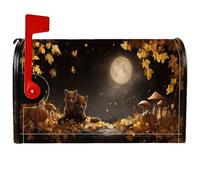 Fox Couvertures magnétiques pour boîte aux lettres d'automne rustique citrouille lune automne orange pour décoration de porte d'entrée, 53,3 x 64,9 cm