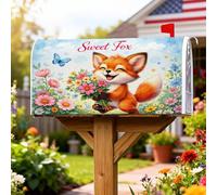 Fox Couvertures magnétiques pour boîte aux lettres - Fleurs fantaisistes et ludiques - Papillons - Orange - 45,7 x 53,3 cm