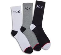 Chaussettes Fox Racing Crew Homme, lot de 3, noir, blanc, gris
