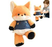 Fox Design Stuffed Animal, Plush Fox Toy, Sturdy Cute Fox Plushie, Stuffed Animal Wolf Doll 20x12x50cm for Bedroom, Living Room, Present, Home, Indoor, Orange, Gray Color