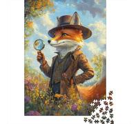 Fox Detective Puzzle Adulte De 1000 Pièces, 70x50cm/1000pcs, Pièces Blanches Faciles À Trier; pour Partager Un Moment Loin des Écrans