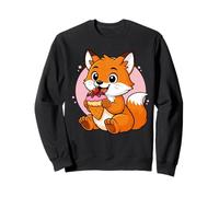 Fox Eating Ice Cream Graphic pour garçons et Filles Fox Lover Sweatshirt