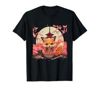 Fox Eating Ramen Nouilles Kawaii Anime Japonais Nouilles T-Shirt