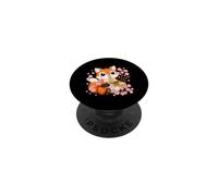 Fox Eating Ramen Sakura Cherry Blossom Nouilles japonaises Art PopSockets PopGrip Adhésif