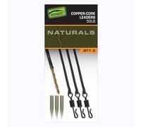 Fox Edges Naturals Copper-Core Leaders x3-3 Bas de ligne avec clip de plomb pour pêche à la carpe