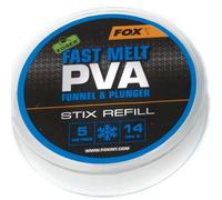 Fox Edges Recharge de maille PVA Fast Melt 5 m - Système de tuyau PVA, filet soluble dans l'eau pour la pêche à la carpe, taille : 14 mm Stix