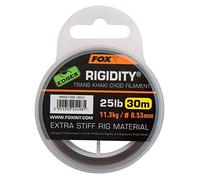 Fox Edges Rigidity Chod Filament 30 m Trans/Kaki - Fil de Bas de Ligne pour la pêche à la Carpe, Bas de Ligne, Bas de Ligne, Bas de Ligne, diamètre/capacité de Charge : 0,57 mm, capacité de Charge :