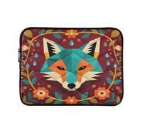 Fox Face Housse matelassée pour ordinateur portable 15-16" Marron Rouge