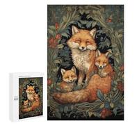 Fox Family in Forest-1 Puzzle 1000 Pièces Educa Jouet en Bois Cadeau Unique Décoration Intérieure Jeu Éducatif Challenge Toy Adultes Et Enfants À Partir De 14 Ans 1000 PCS