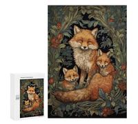 Fox Family in Forest-1 Puzzle 1000 Pièces Educa Jouet en Bois Cadeau Unique Décoration Intérieure Jeu Éducatif Challenge Toy Adultes Et Enfants À Partir De 14 Ans 300 PCS