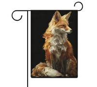 Fox Fantasy Art Drapeau de jardin saisonnier en toile de jute double face Maison cour drapeaux extérieurs 32 x 47 cm