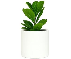 Fox & Fern Pot de Fleur Intérieur & Extérieur - Jardinière Résistante aux UV et au Gel avec Bouchon de Drainage - Grande Taille en Fiberstone - Design Unique