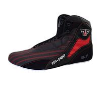 FOX-FIGHT B7 Chaussures de Lutte Chaussures de Boxe de Fitness de Bodybuilding Chaussures Arts Martiaux Noir/Rouge 45