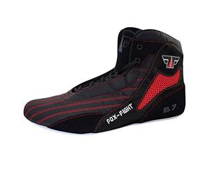 FOX-FIGHT B7 Chaussures de Lutte Chaussures de Boxe de Fitness de Bodybuilding Chaussures Arts Martiaux Noir/Rouge 45