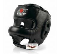 Fox-Fight Casque de Protection avec Arceau et protège-Nez | en Cuir véritable | Casque de Boxe pour Sparring | Taille réglable pour Boxe, MMA, Muay Thai, Kickboxing et Arts Martiaux | S/M