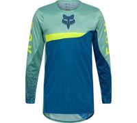 FOX Flexair Fracture Maillot de motocross, bleu/turquoise/jaune, Taille XL