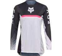FOX Flexair Fracture Maillot de motocross femme, noir/blanc/rose, Taille M