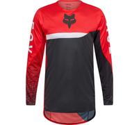 FOX Flexair Fracture Maillot de motocross, Noir/Rouge/Blanc, Taille M
