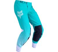 FOX Flexair Fracture Pantalons de motocross pour femmes, blanc/turquoise/noir, Taille 14