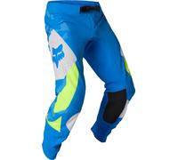 FOX Flexair Tactile Pantalon de motocross, bleu/néon jaune, Taille 38