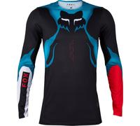 FOX Flexair Withered Maillot de motocross, noir-bleu, taille 2XL pour homme