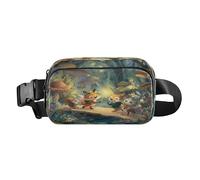 Fox Forests Explorer Sac à bandoulière mignon pour petit homme d'affaires avec sangle réglable pour cyclisme, randonnée, gym, mariconeras de cintura para hombre