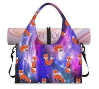 Fox Galaxy Nebula Sac de sport avec compartiment à chaussures Sac fourre-tout pour salle de sport, yoga, voyage, couleur, L, Sac de voyage