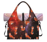 Fox Galaxy Space Sac de sport avec compartiment à chaussures, sac fourre-tout pour gym, yoga, voyage, couleur, L, Sac de voyage