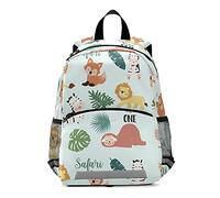 Fox Girafe Zèbre Paresseux Lama Feuilles Sac à dos pour enfants garçons filles 3-6 ans Mini sac à dos préscolaire avec laisse, Renard girafe, Taille unique