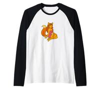 Fox Girl Pinup Style rétro Halloween Cosplay Anime Esthétique Manche Raglan