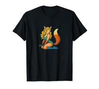 Fox Girl Pinup Style rétro Halloween Cosplay Anime Esthétique T-Shirt