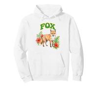Fox Groovy Floral Fox Aquarelle Boho Fox Sweat à Capuche