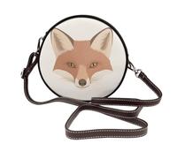 Fox Head Sac à bandoulière rond en cuir pour femme
