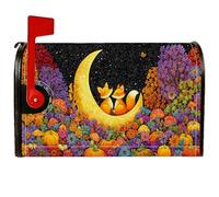 Fox Housses de boîte aux lettres magnétiques pour décoration de maison et de jardin Motif lune et citrouille d'automne Orange 53,3 x 64,9 cm