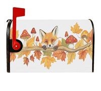Fox Housses magnétiques pour boîte aux lettres, champignons rustiques, feuilles d'automne pour décoration extérieure de cour, 53,3 x 64,9 cm