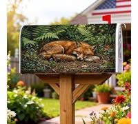 Fox Housses magnétiques pour boîte aux lettres - Motif fougères rustiques - Sans orange - 45,7 x 53,3 cm