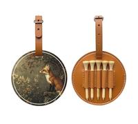 Fox Hunting Sac de rangement pour tee de golf imprimé marron - pour homme uniquement, matériau PU durable, facile à transporter, améliore l'expérience de golf