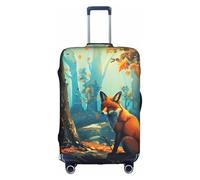 Fox in The Forest Housse de bagage anti-poussière élastique pour valise de voyage pour bagages de 45,7 à 81,3 cm, multicolore, L(25"-28" Suitcase)