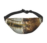 Fox in the Water Grand sac banane tendance pour voyage, décontracté, convient pour le sport, la course à pied, le cyclisme, les voyages, la pêche