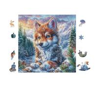 Fox Jardin Fleuri 100 Pièces Puzzle Famille en Carton Anti-Déchirure Difficulté Moyenne Jeu De Société Soirée Entre Amis Cadeau Noël Famille Pas Cher 28x28cm