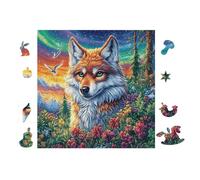 Fox Jardin Fleuri 100 Pièces Puzzle pour Ado en Carton Épais Haute Densité Facile Débutant Jeu De Société Idée Cadeau Anniversaire Petit Prix Premium 28x28cm