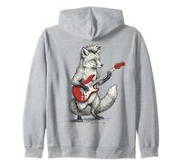 Fox Jouant de la Guitare Rock & Roll Foxes Rocker Music Sweat à Capuche